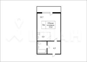1-к квартира, вторичка, 34м2, 2/9 этаж