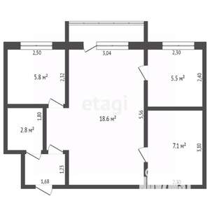 3-к квартира, вторичка, 42м2, 4/5 этаж