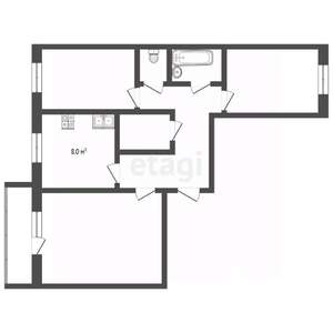 3-к квартира, вторичка, 62м2, 7/10 этаж