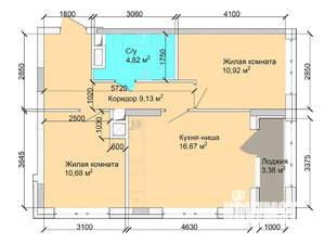 3-к квартира, вторичка, 55м2, 1/15 этаж