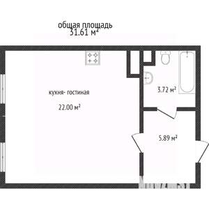 1-к квартира, вторичка, 36м2, 2/7 этаж