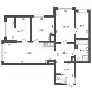 4-к квартира, вторичка, 98м2, 6/18 этаж