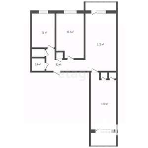 3-к квартира, вторичка, 60м2, 9/9 этаж