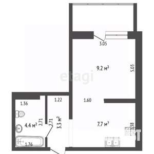 Студия квартира, вторичка, 25м2, 2/9 этаж