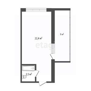 Студия квартира, вторичка, 22м2, 6/9 этаж