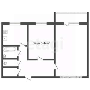 2-к квартира, вторичка, 45м2, 5/5 этаж