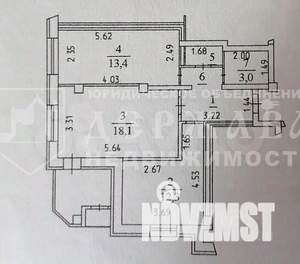 2-к квартира, вторичка, 53м2, 3/9 этаж