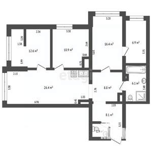 4-к квартира, вторичка, 98м2, 6/18 этаж