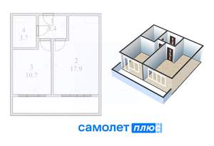 2-к квартира, вторичка, 36м2, 14/16 этаж