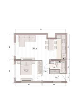 2-к квартира, вторичка, 50м2, 9/15 этаж