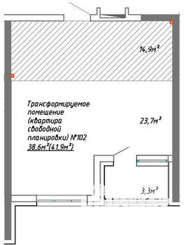 2-к квартира, вторичка, 42м2, 6/8 этаж
