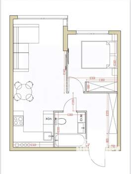 2-к квартира, вторичка, 43м2, 7/7 этаж