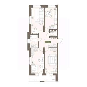 3-к квартира, вторичка, 78м2, 10/16 этаж