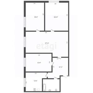 4-к квартира, вторичка, 61м2, 2/5 этаж