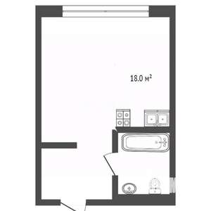 Студия квартира, вторичка, 27м2, 13/20 этаж