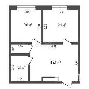 2-к квартира, вторичка, 41м2, 4/5 этаж