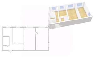 3-к квартира, вторичка, 61м2, 1/5 этаж