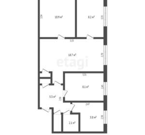4-к квартира, вторичка, 59м2, 1/5 этаж