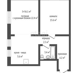 2-к квартира, вторичка, 56м2, 7/15 этаж
