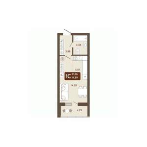 Студия квартира, вторичка, 31м2, 2/20 этаж