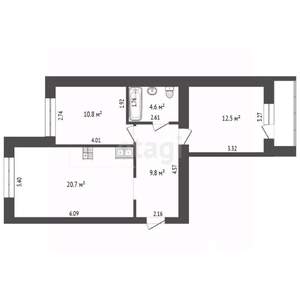 3-к квартира, вторичка, 58м2, 7/14 этаж