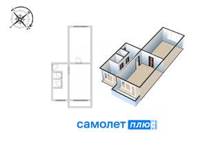2-к квартира, вторичка, 48м2, 5/5 этаж