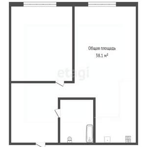 1-к квартира, сданный дом, 38м2, 13/15 этаж