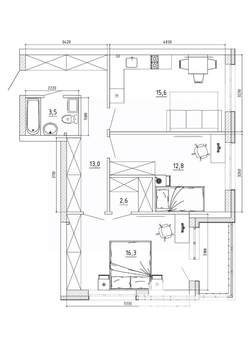 3-к квартира, вторичка, 70м2, 2/8 этаж