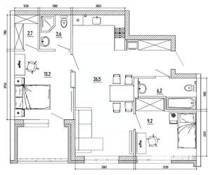 3-к квартира, вторичка, 74м2, 2/8 этаж