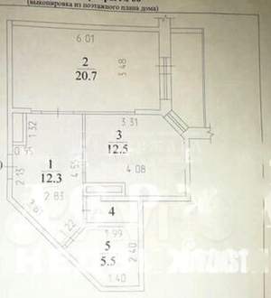 1-к квартира, вторичка, 53м2, 9/15 этаж