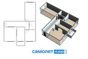 3-к квартира, вторичка, 77м2, 4/5 этаж