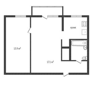 2-к квартира, вторичка, 54м2, 4/5 этаж