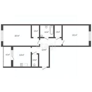 2-к квартира, вторичка, 72м2, 3/16 этаж