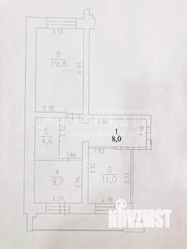2-к квартира, вторичка, 53м2, 4/5 этаж