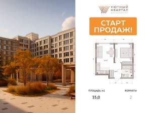2-к квартира, вторичка, 35м2, 5/15 этаж