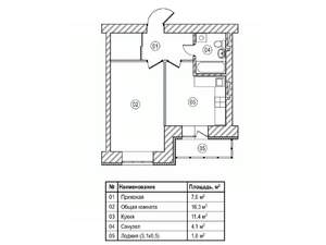 1-к квартира, вторичка, 41м2, 11/12 этаж