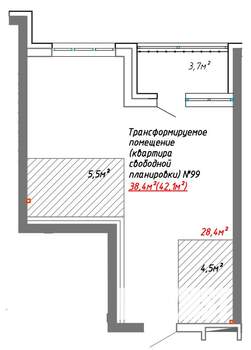 2-к квартира, вторичка, 42м2, 6/8 этаж