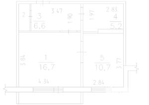 1-к квартира, вторичка, 41м2, 9/10 этаж