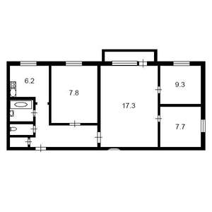 4-к квартира, вторичка, 63м2, 2/5 этаж