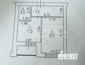 1-к квартира, вторичка, 39м2, 12/12 этаж