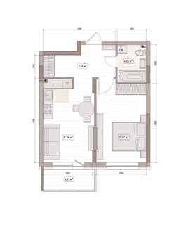 2-к квартира, вторичка, 46м2, 6/15 этаж