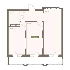 2-к квартира, вторичка, 62м2, 12/16 этаж