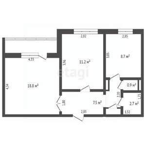 2-к квартира, вторичка, 50м2, 4/9 этаж