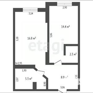 2-к квартира, вторичка, 50м2, 4/5 этаж