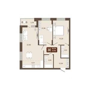 3-к квартира, вторичка, 81м2, 20/20 этаж