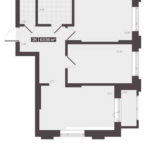 2-к квартира, вторичка, 64м2, 7/16 этаж