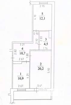 3-к квартира, вторичка, 59м2, 1/10 этаж