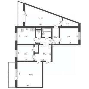 4-к квартира, вторичка, 83м2, 9/10 этаж