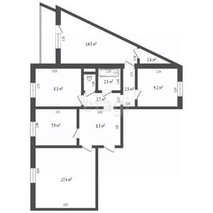 4-к квартира, вторичка, 74м2, 6/9 этаж