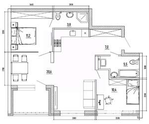 3-к квартира, вторичка, 74м2, 6/8 этаж
